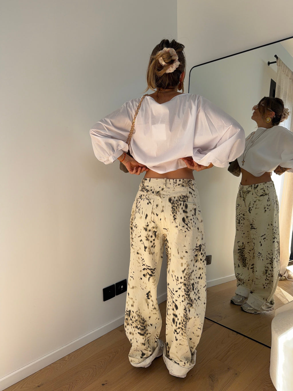 Jeans à motifs Lou - beige