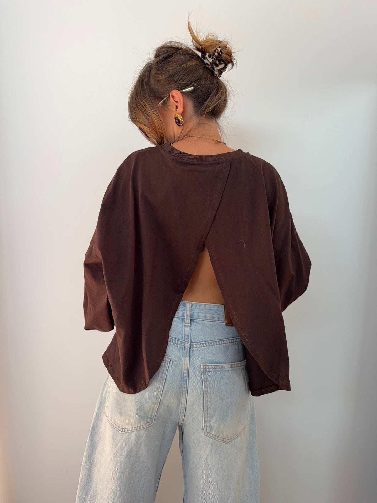 T-shirt long Mia - choco