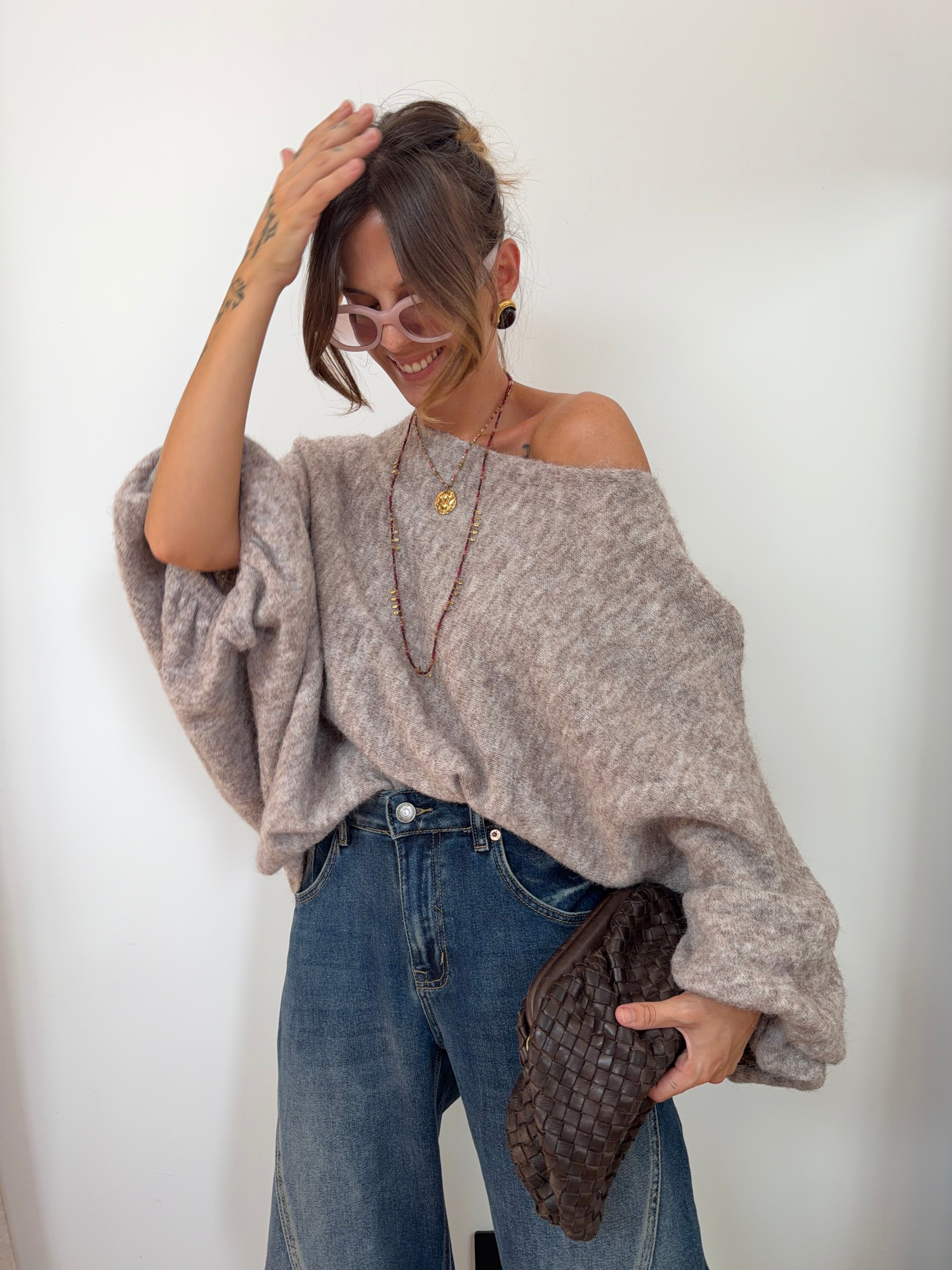 Pull oversize - taupe