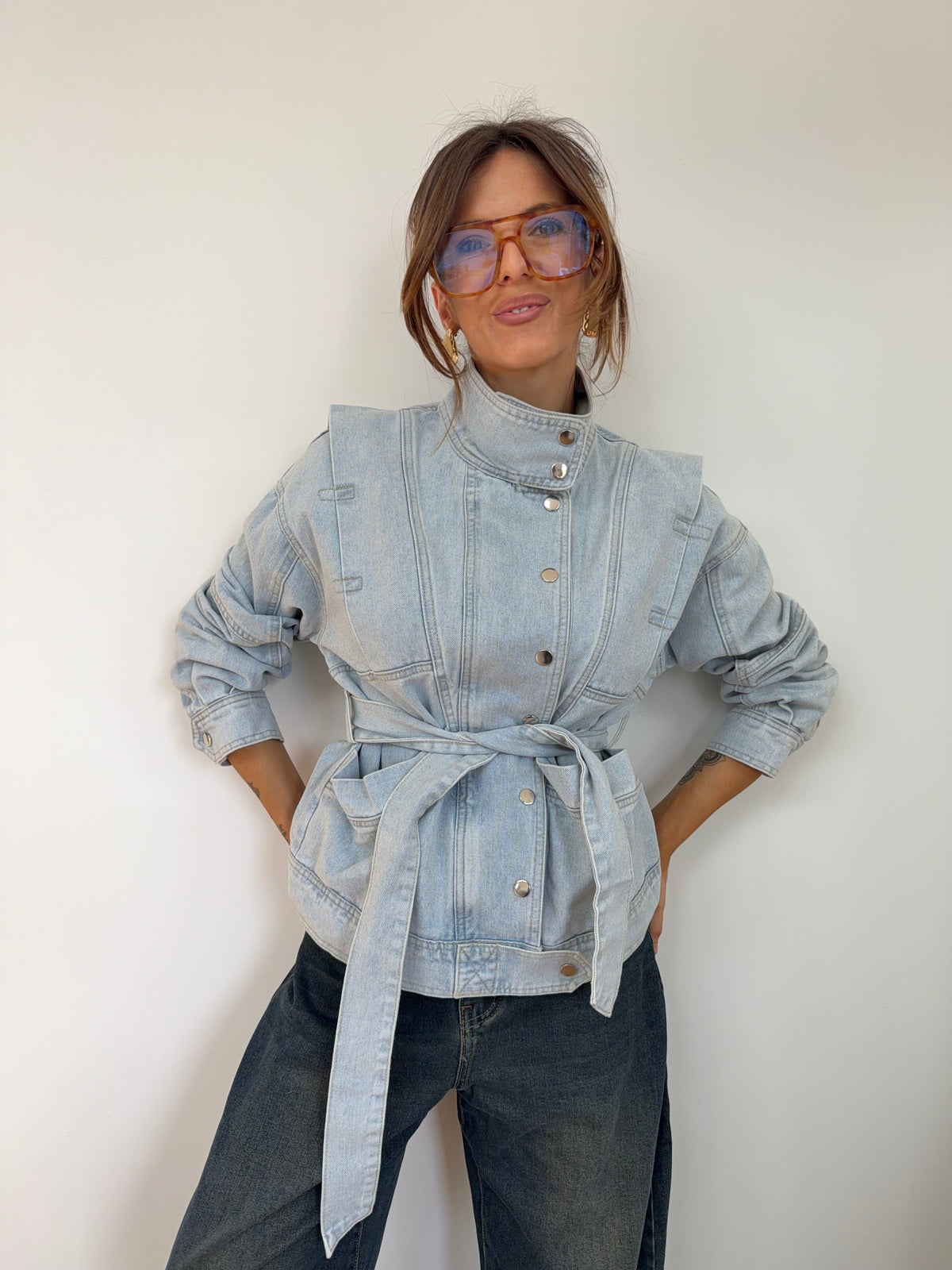 Veste à noeud - bleu clair