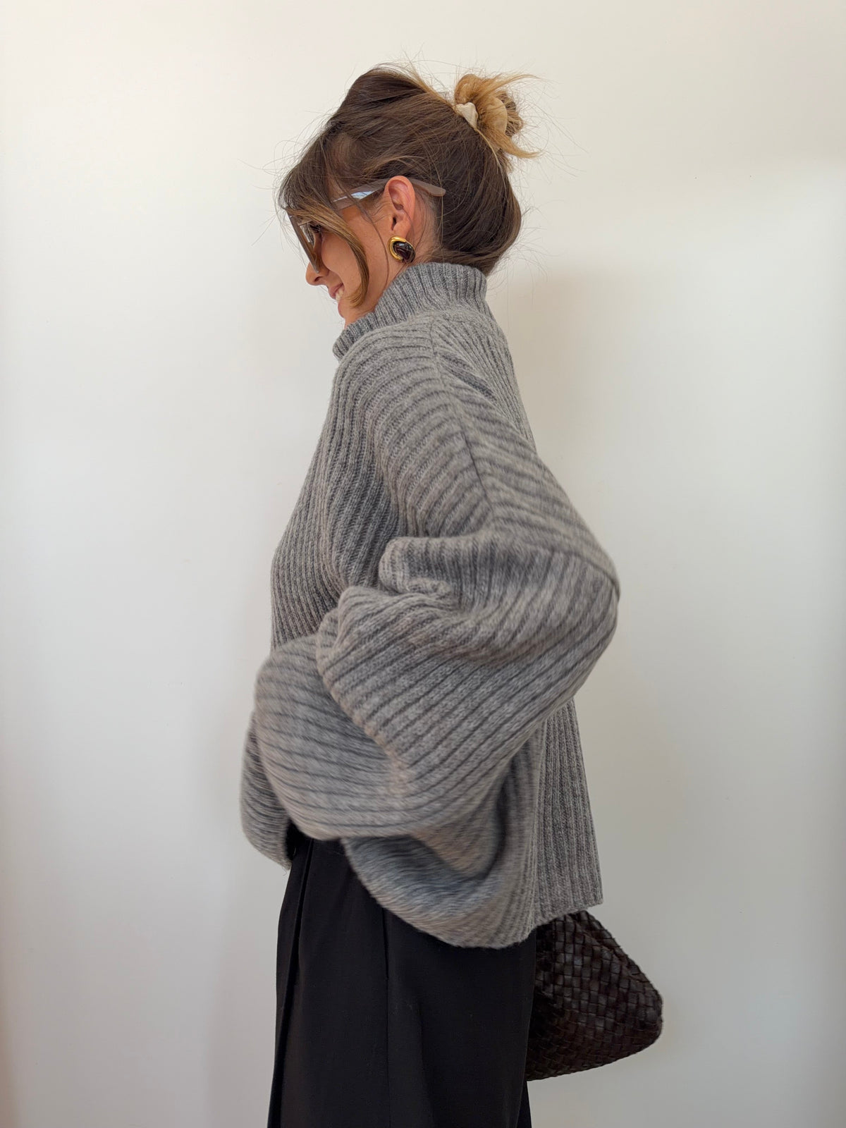 Veste cotelée - grise