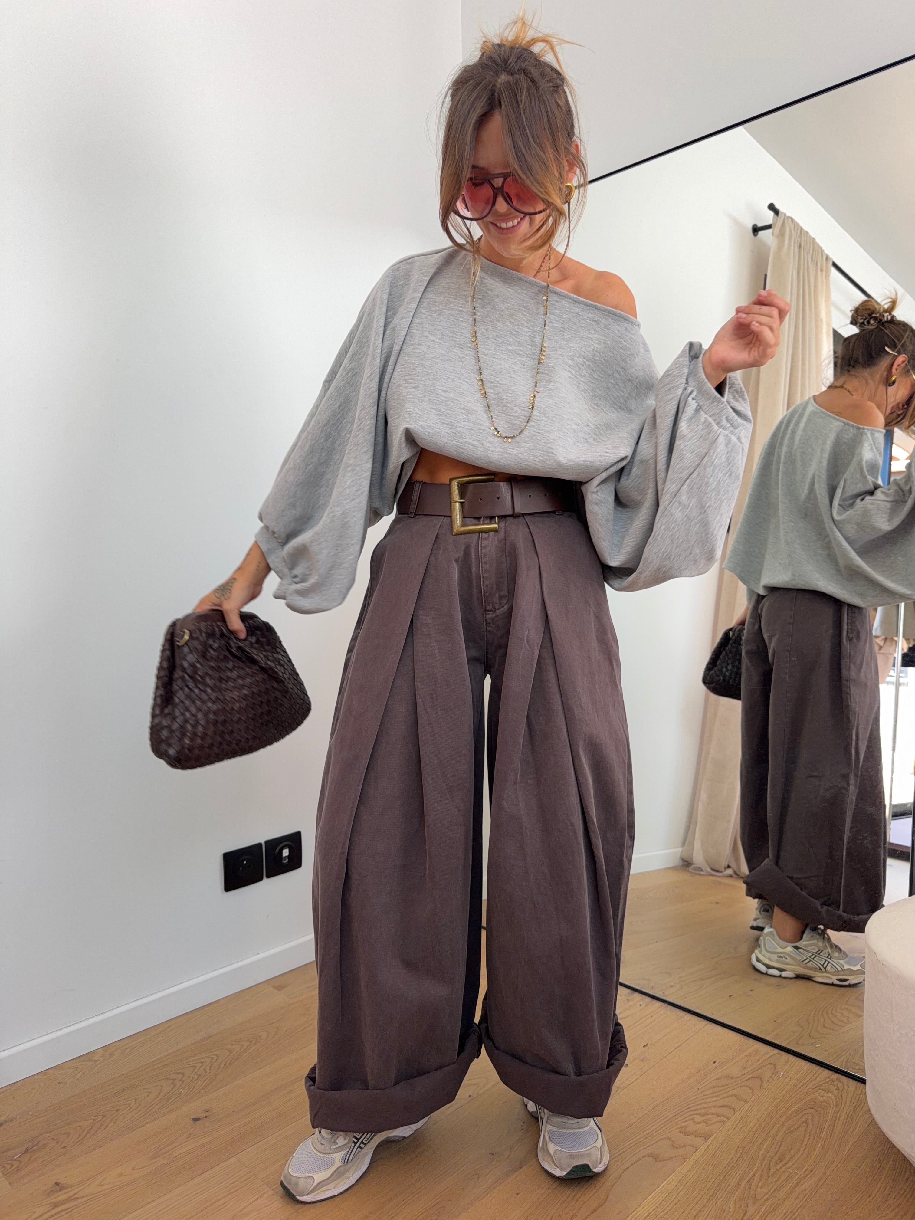 Pantalon  & ceinture Brune  - choco