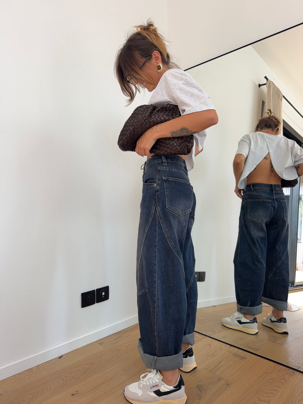 Jeans ballon - bleu brut
