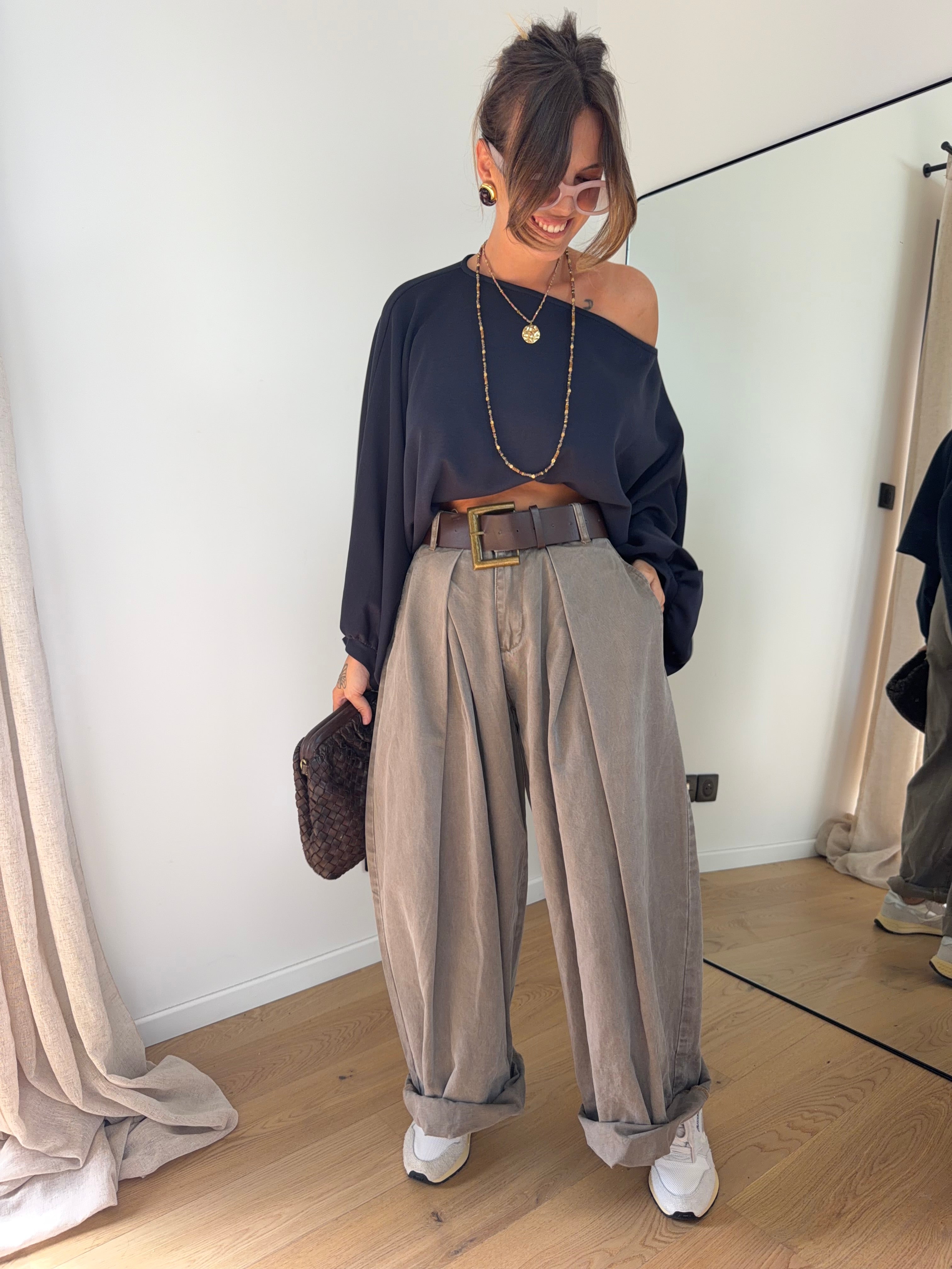 Pantalon & ceinture Brune - taupe (en pré-commande)