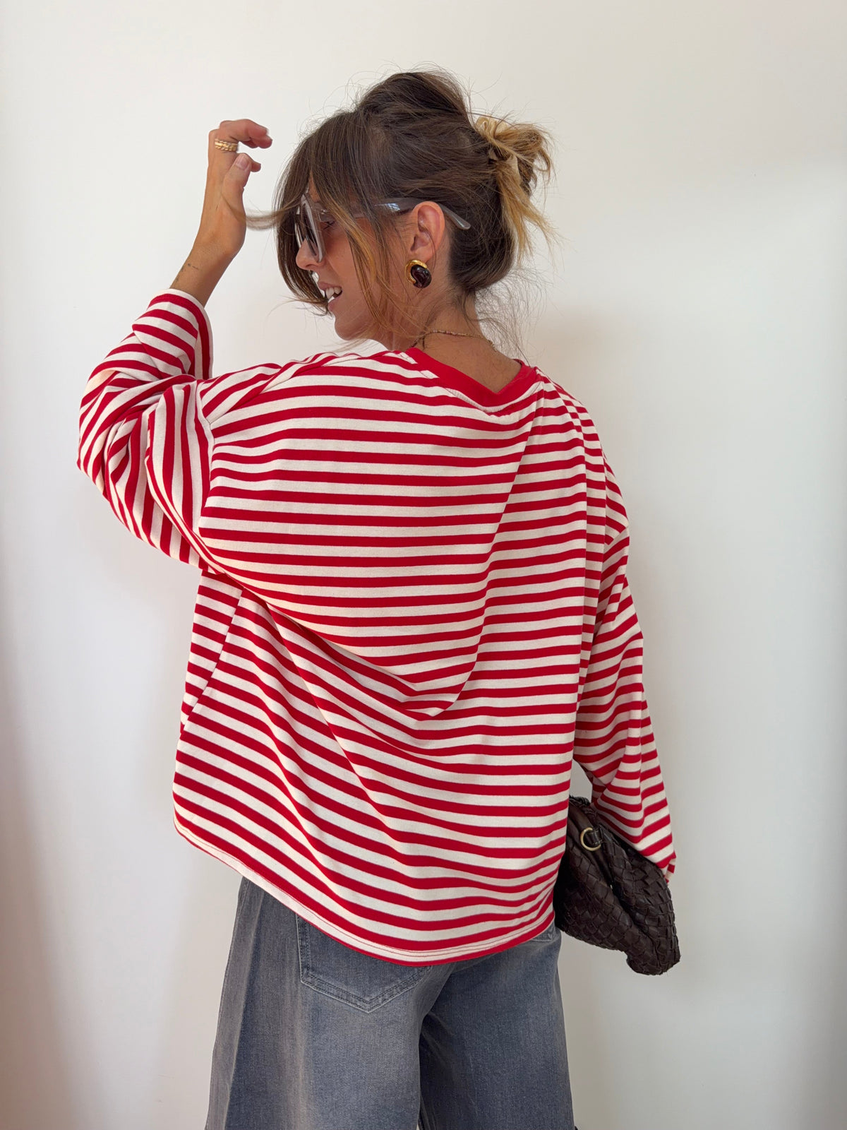 Sweat marinière rouge