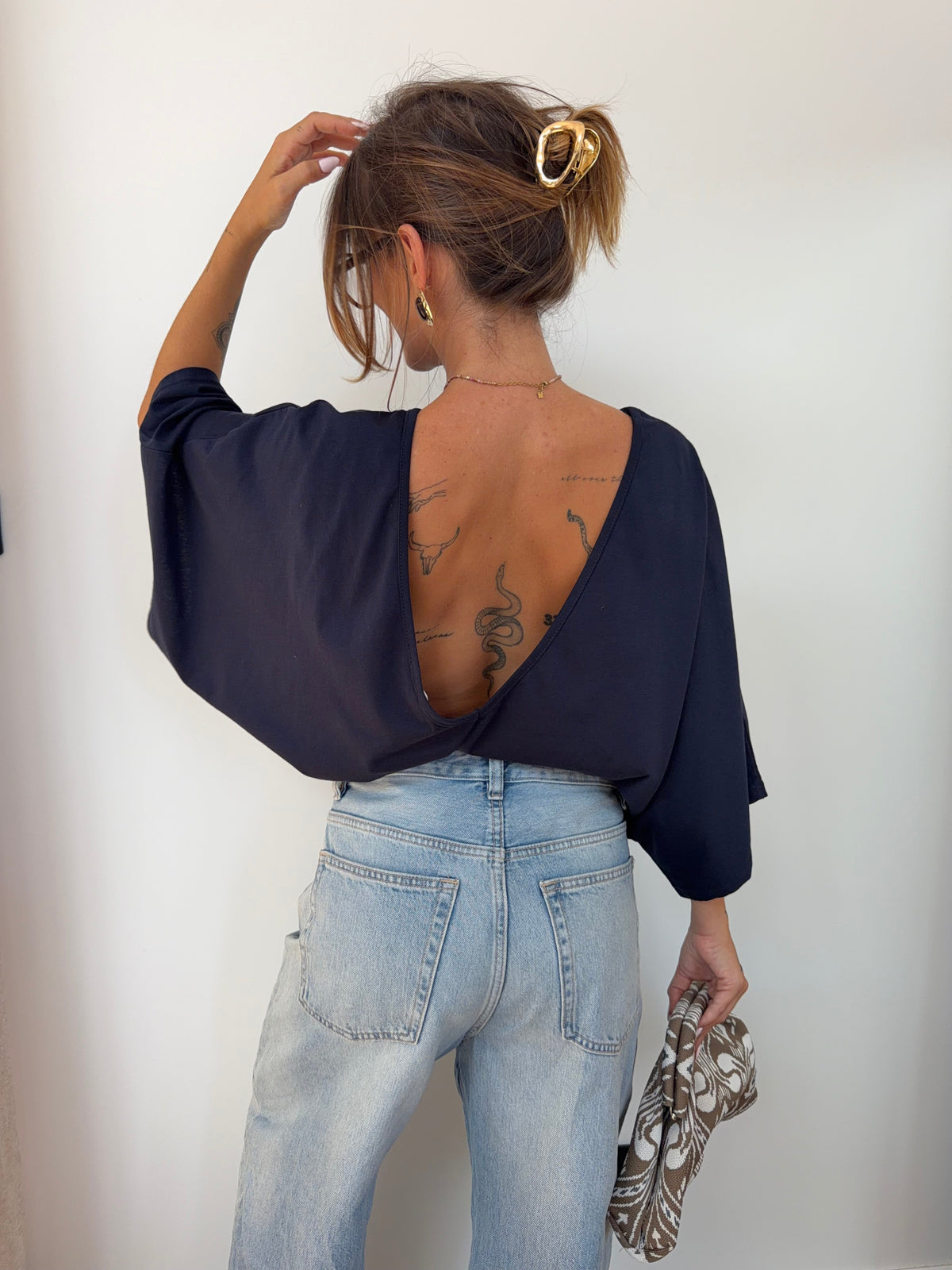 T-shirt Lover's dos nu V - bleu marine