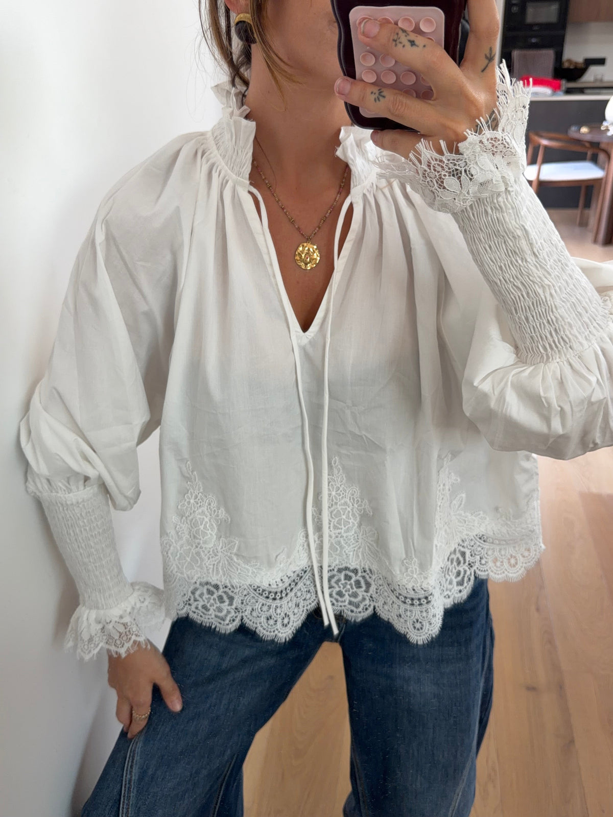 Haut a broderie - blanc