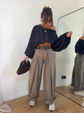 Pantalon & ceinture Brune - taupe (en pré-commande)