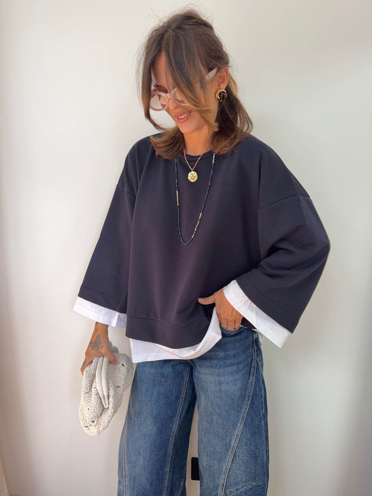 Double t-shirt - bleu