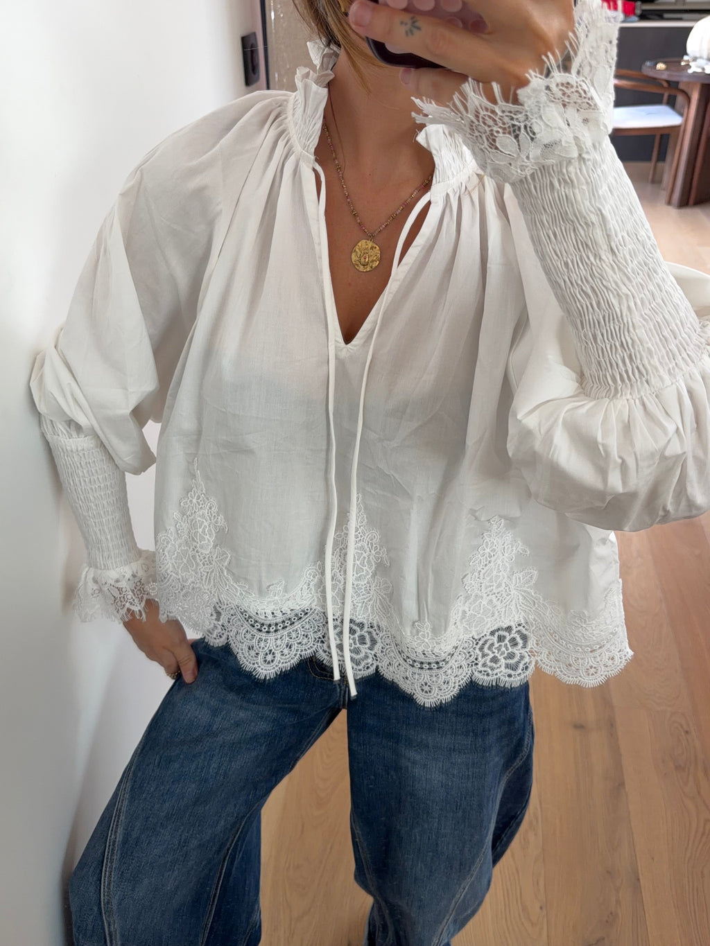 Haut a broderie - blanc