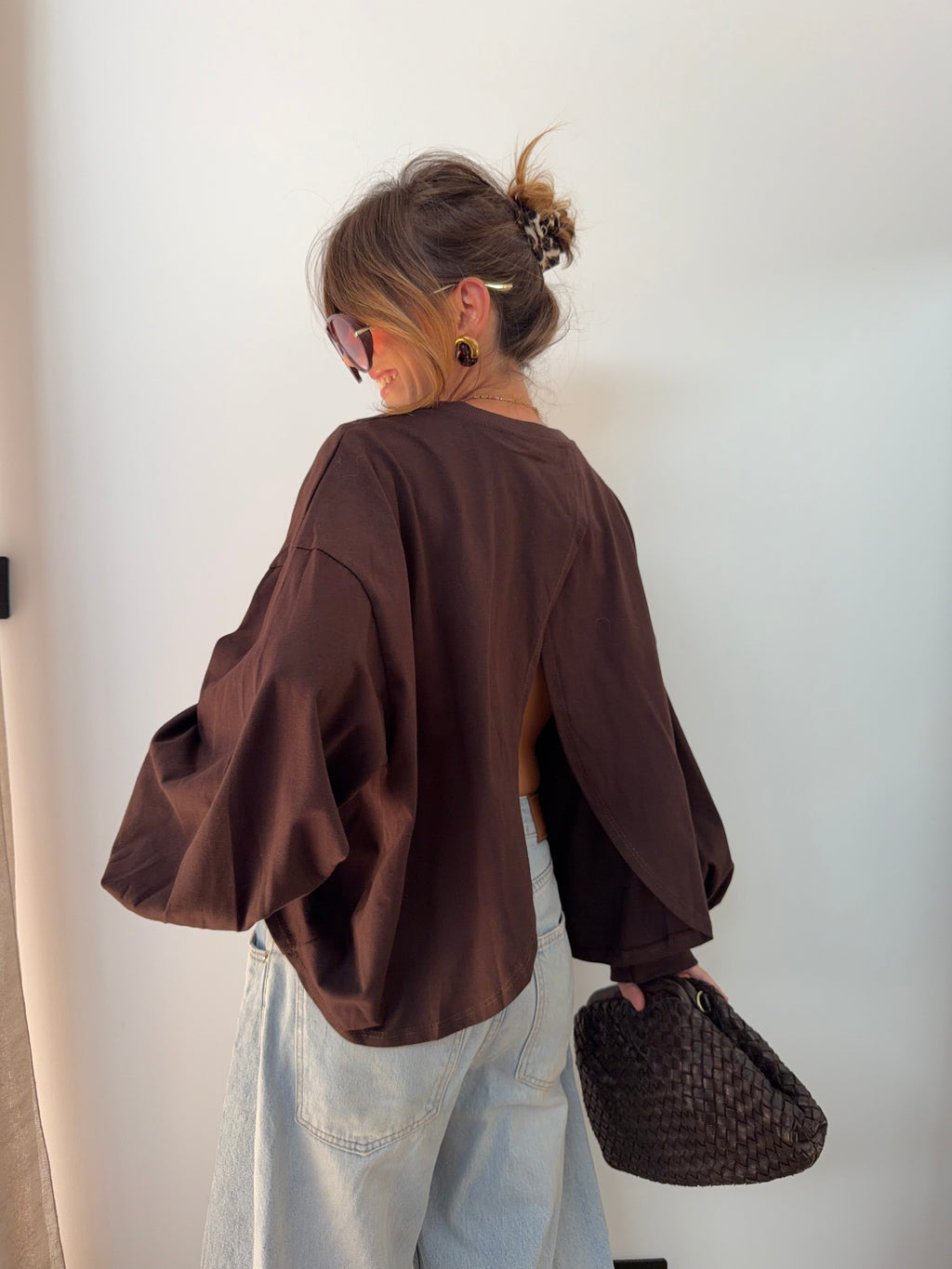 T-shirt long Mia - choco