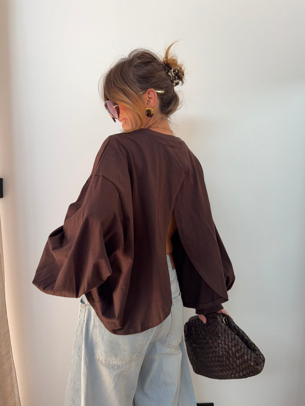 T-shirt long Mia - choco