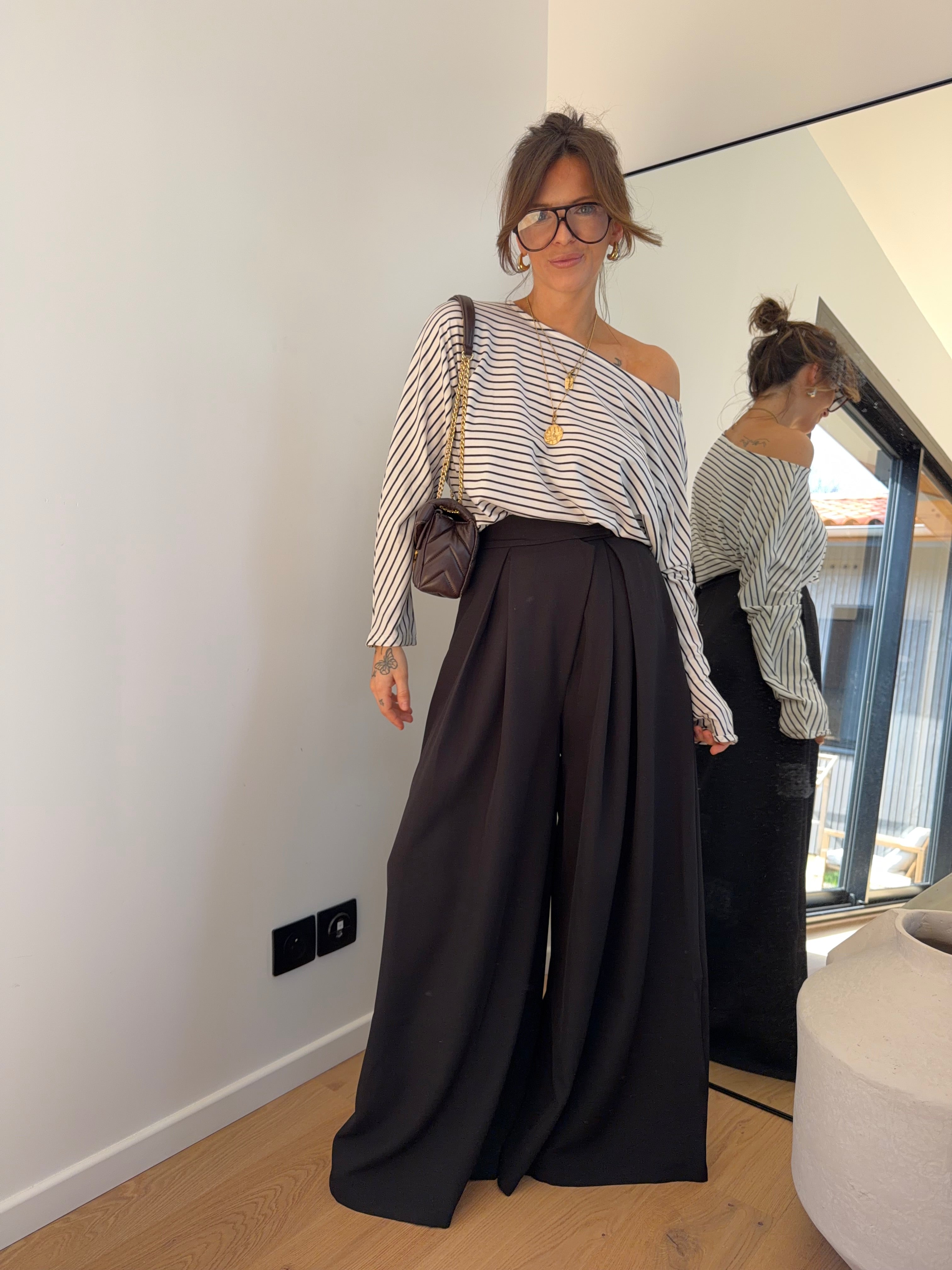 Pantalon portefeuille à scratch - noir