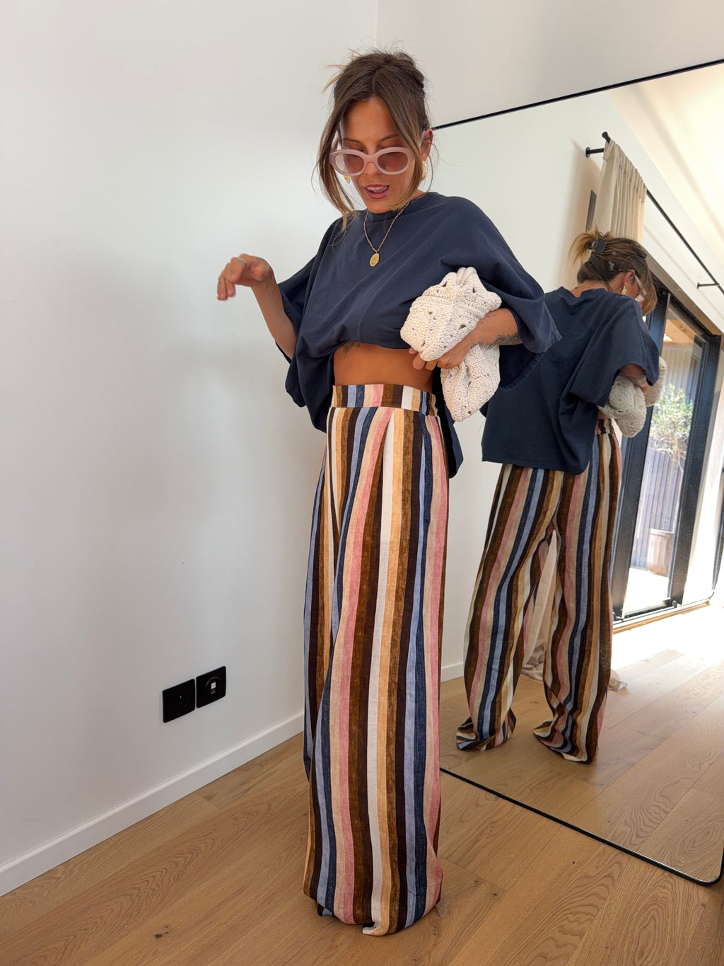 Pantalon à rayures - multicolore