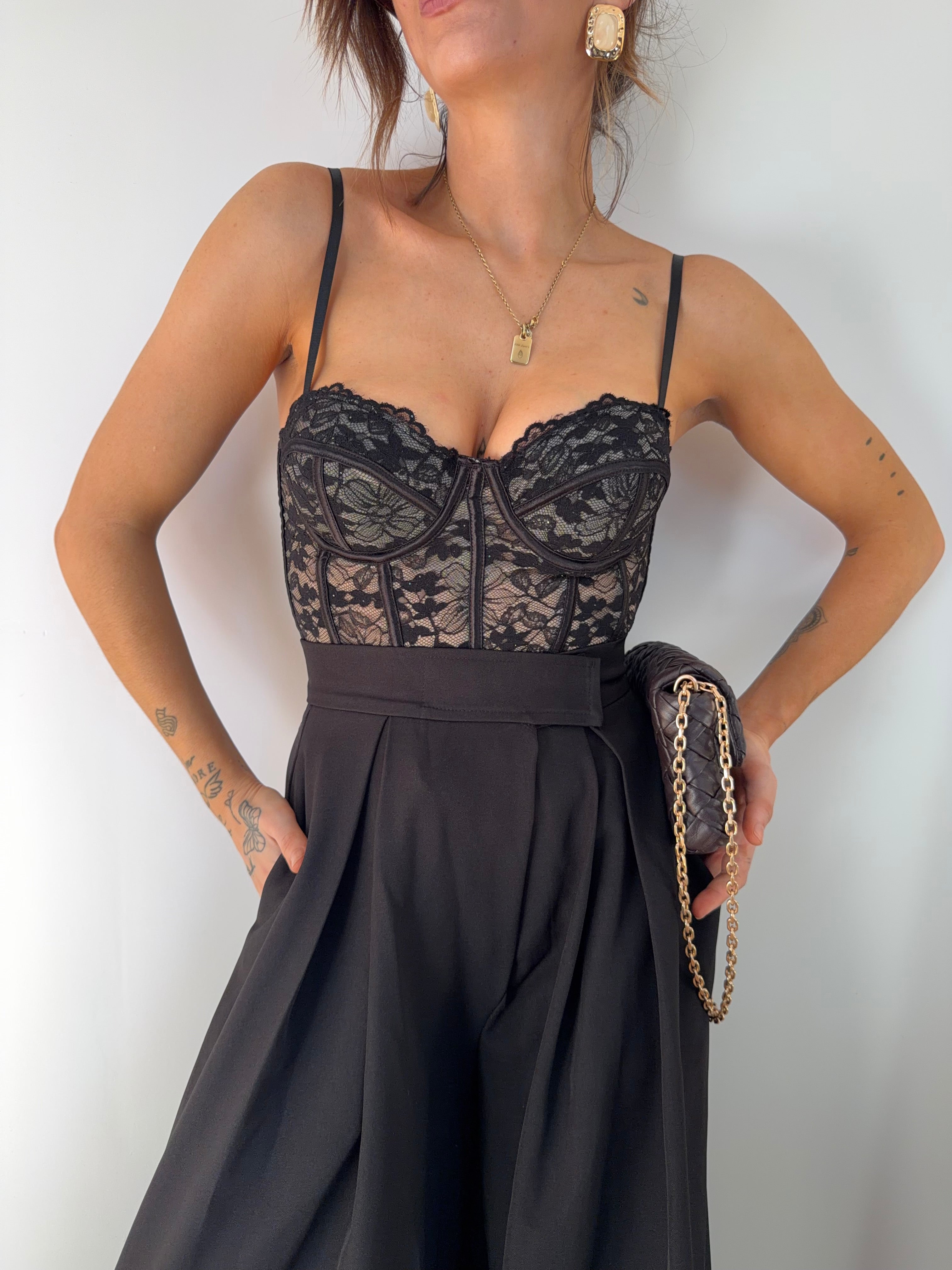 Bustier en dentelle - noir