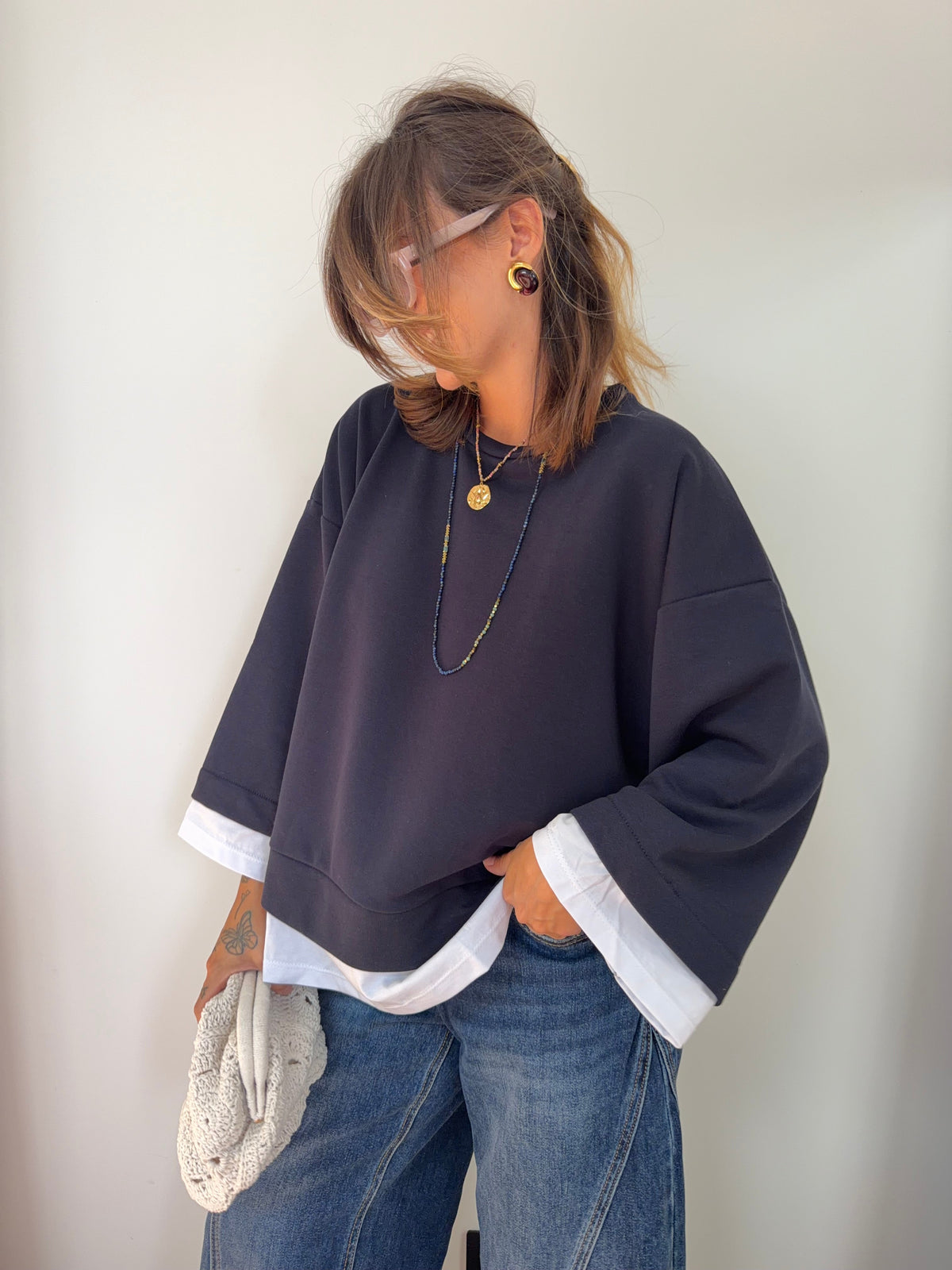 Double t-shirt - bleu